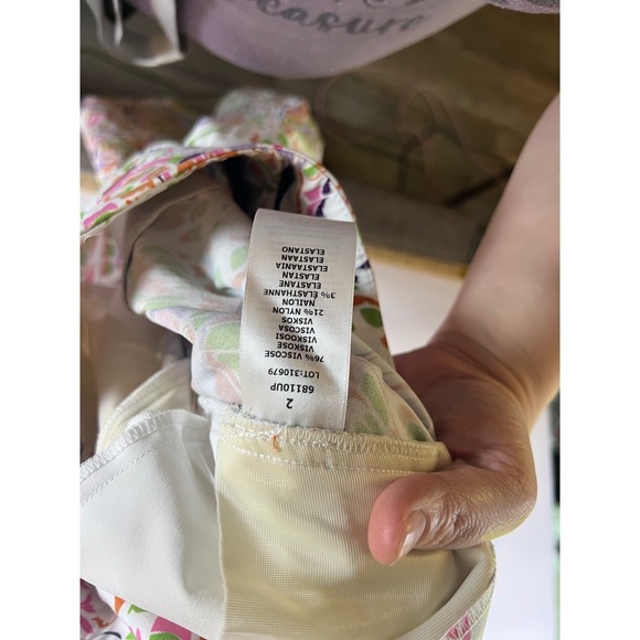 Up! Pants Butterfly Print High Rise Slim Leg Pants White Size 2 NWT - Picture 5 of 9